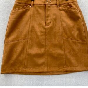 White House Black Market Faux Suede A-Line, Carmel color super soft & stretchy